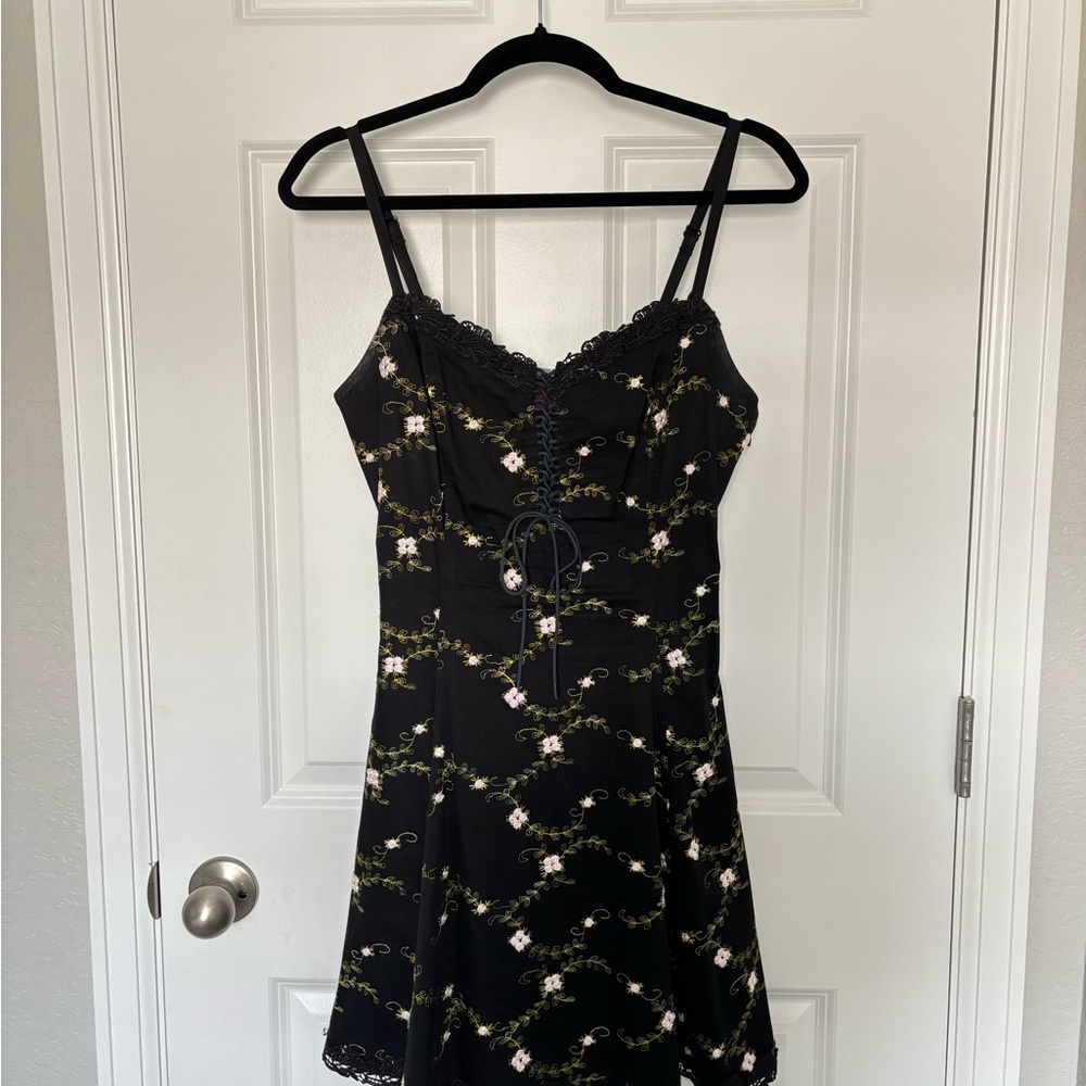 Betsey Johnson Black Spaghetti Strap Mini Dress